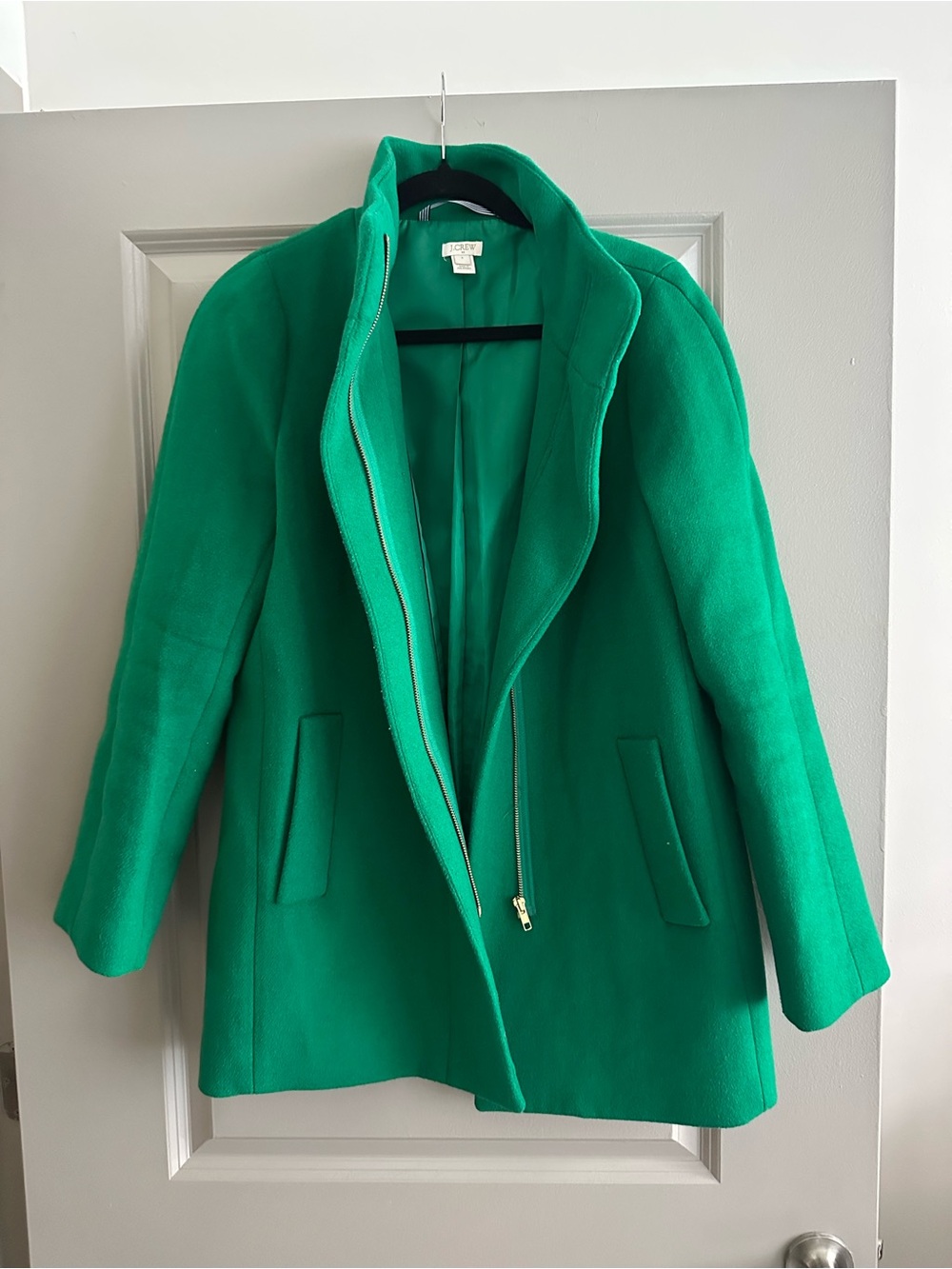 J. Crew Emerald Green Wool Blend City Coat
